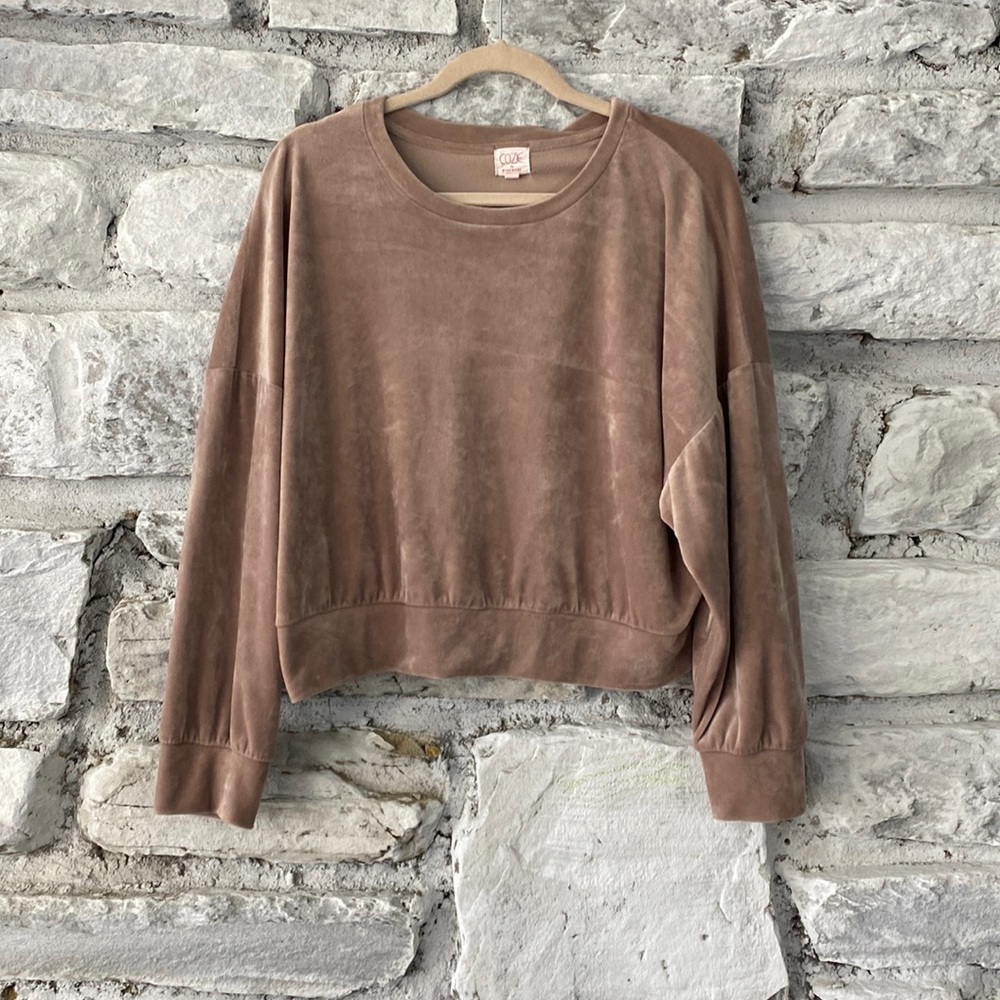 Cozie | Super Soft Long Sleeve Sweater | Size Large | Pull Over | Taupe Brown